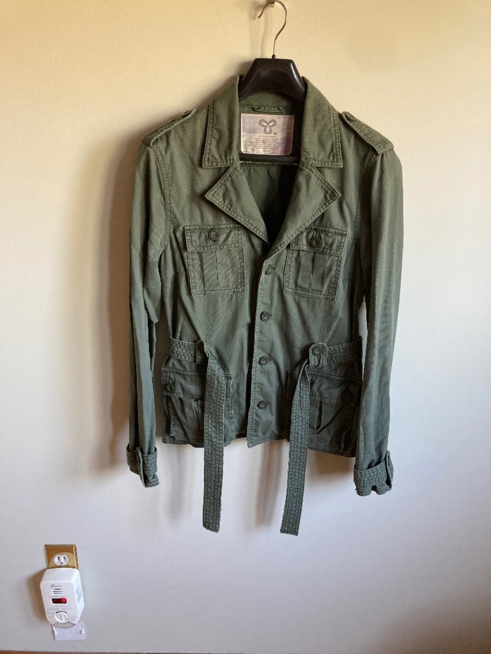 Olive Green Utility Jacket M Belted